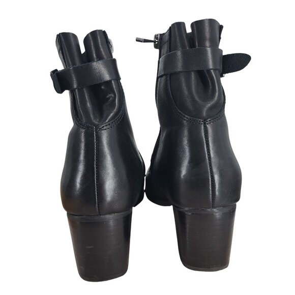 Aetrex Rubi Black Leather Comfort Ankle Boots Size 40 US 9-9.5 Classic Heel - Picture 5 of 13